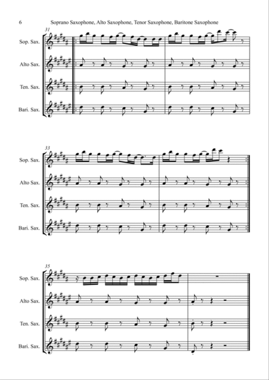 Good 4 U Saxophone Quartet scores gallery preview page 6