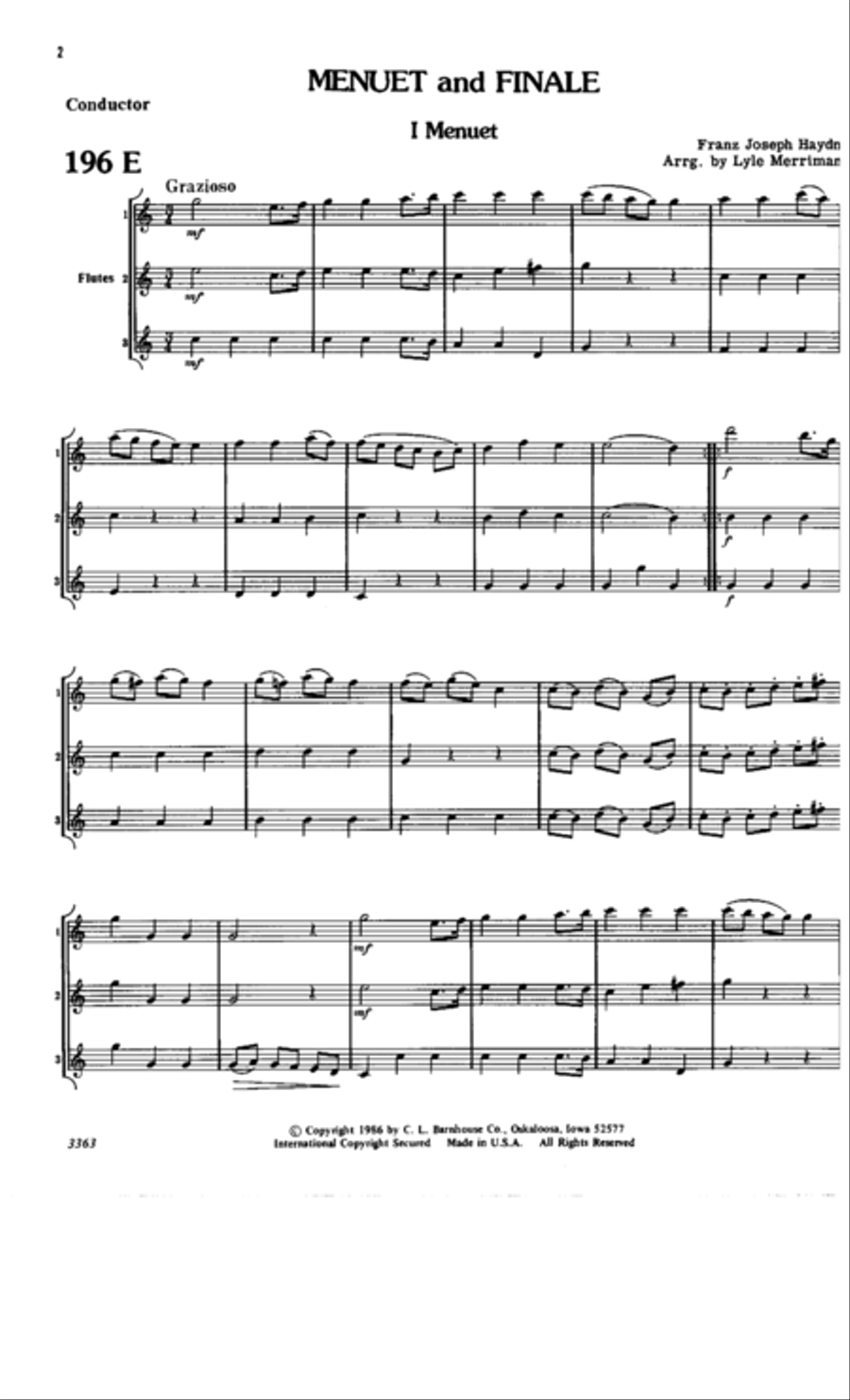 Menuet and Finale Flute Trio scores gallery preview page 2