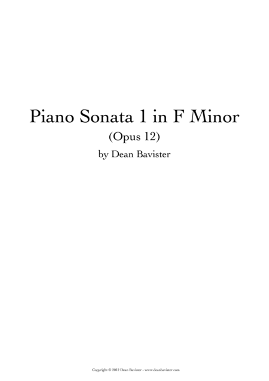 Piano Sonata 1 in F Minor (Opus 12) Piano Solo scores gallery preview page 1