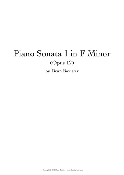Piano Sonata 1 in F Minor (Opus 12) image number null