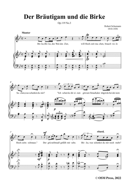 Schumann-Der Brautigam und die Birke,Op.119 No.3,in B flat Major image number null