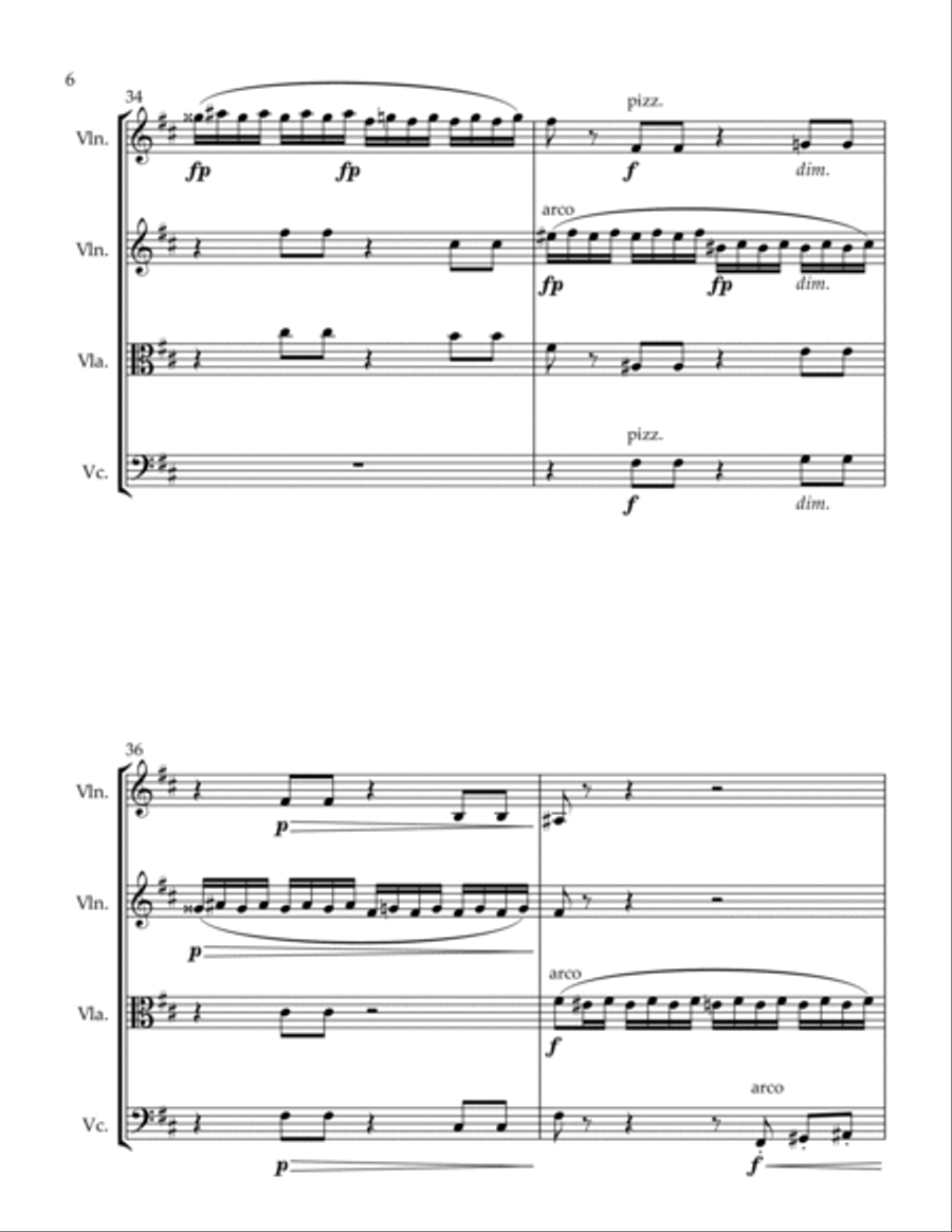 Concerto for Violoncello and Orchestra String Quartet scores gallery preview page 6