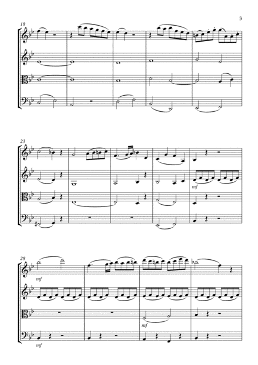 Sonata No.4 in Bb String Quartet scores gallery preview page 3