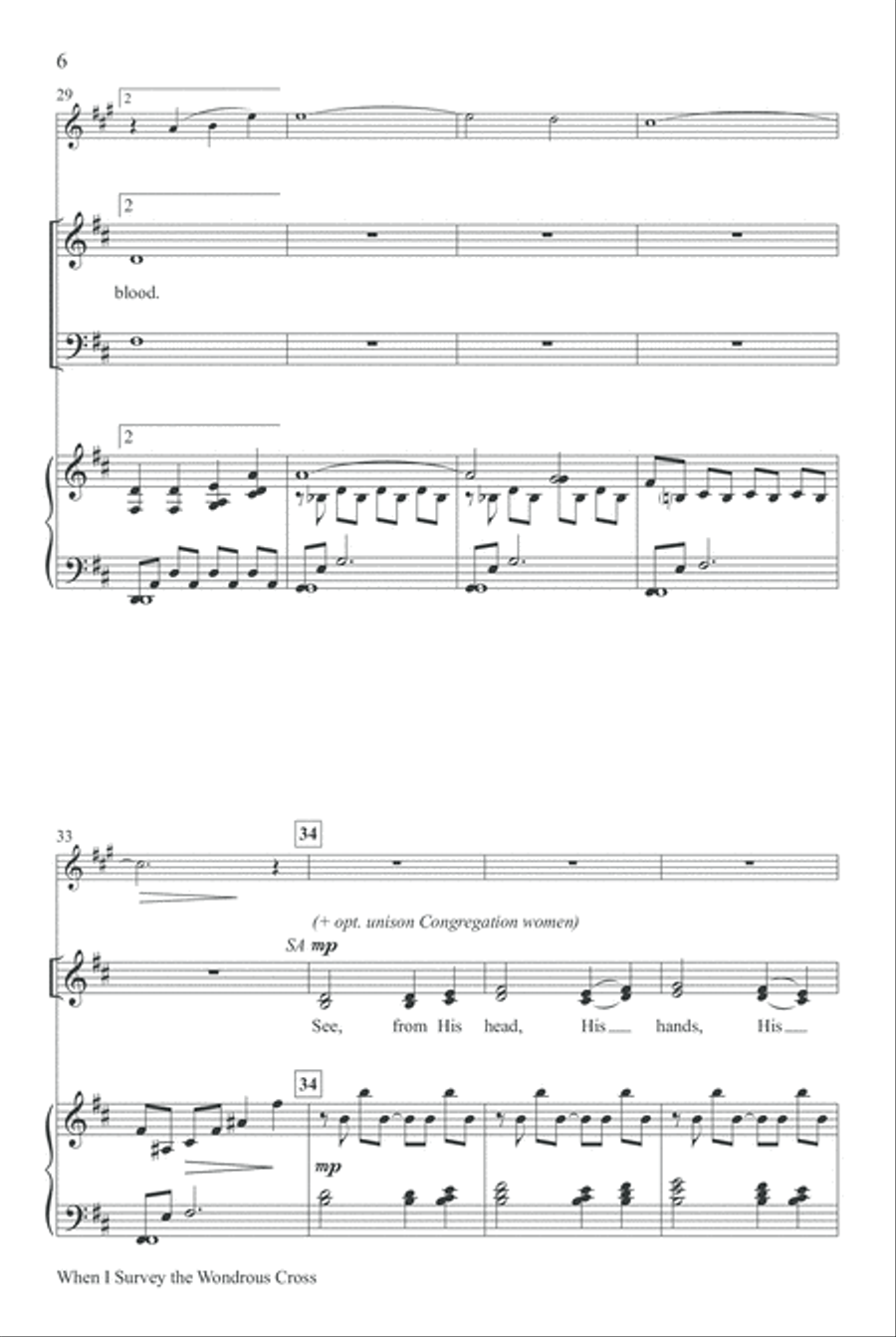 When I Survey the Wondrous Cross 4-Part scores gallery preview page 6
