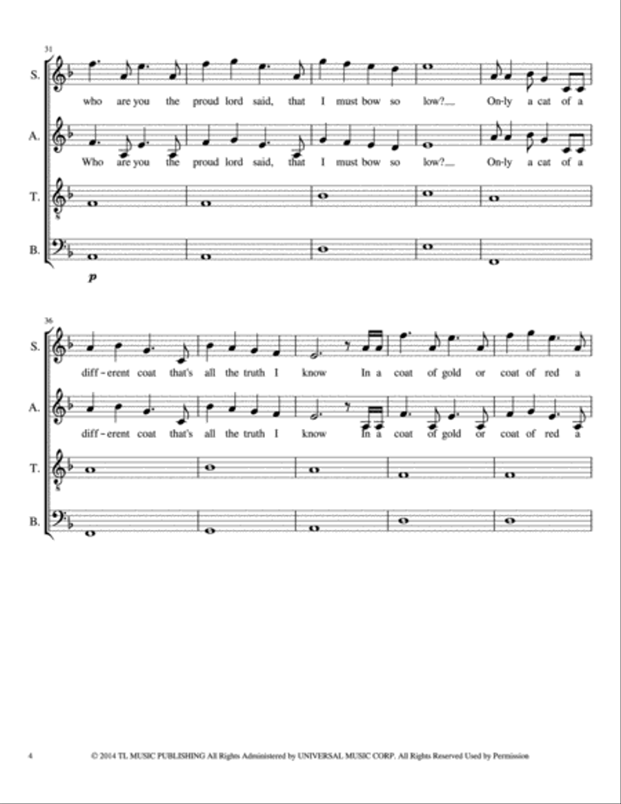 The Rains Of Castamere The Rains Of Castamere 4-Part scores gallery preview page 4