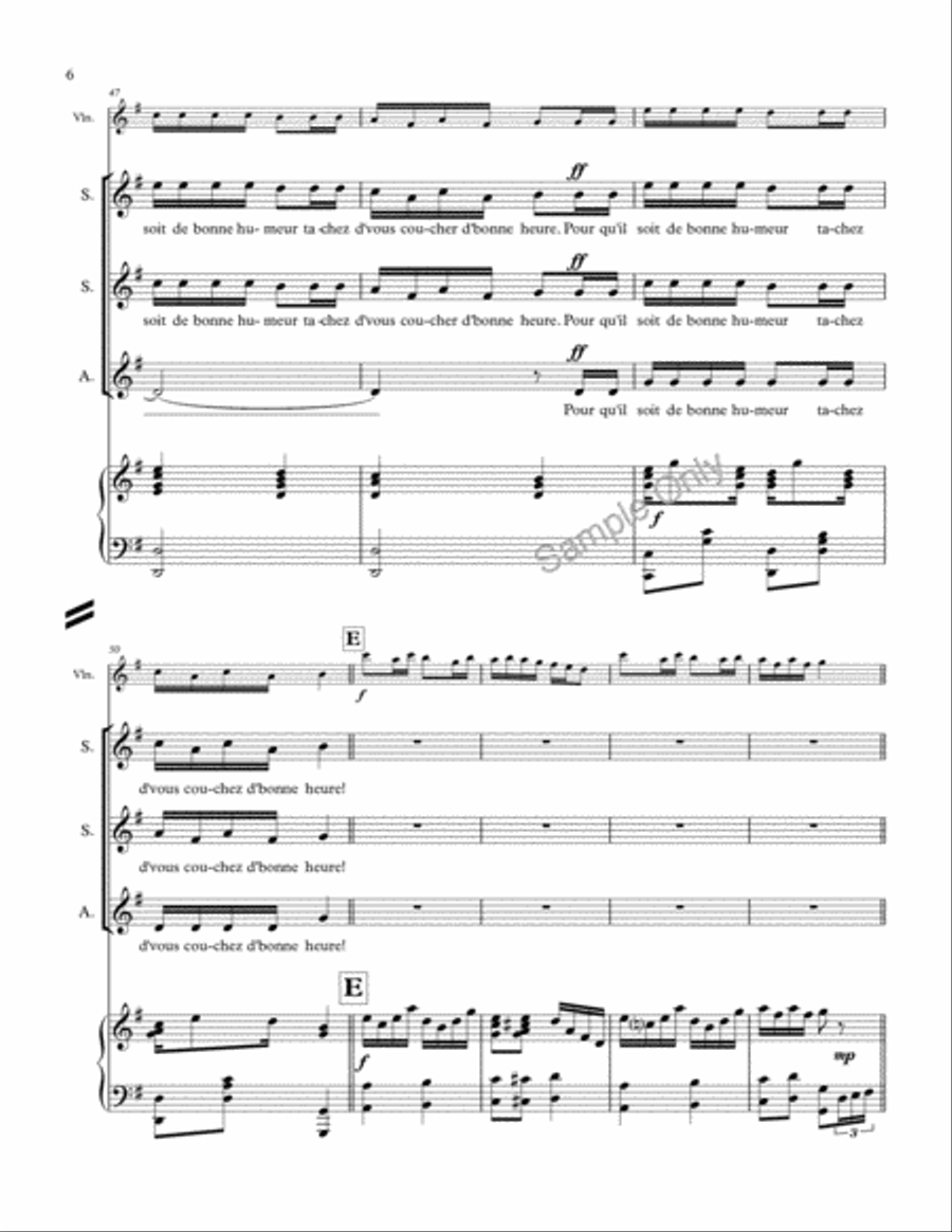 Voila Le Pere Noel SSA scores gallery preview page 6