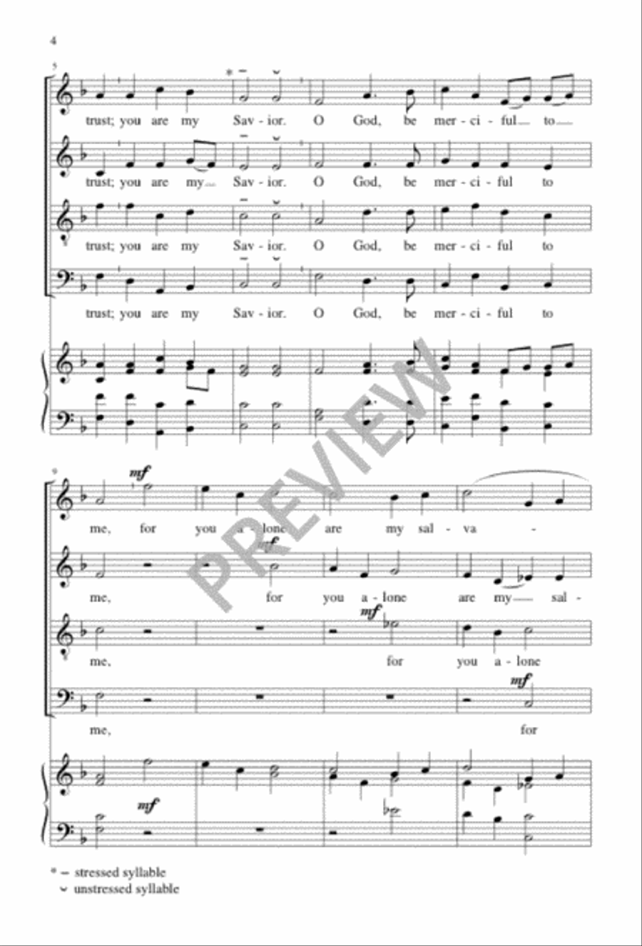 O God, Be Merciful to Me 4-Part scores gallery preview page 4