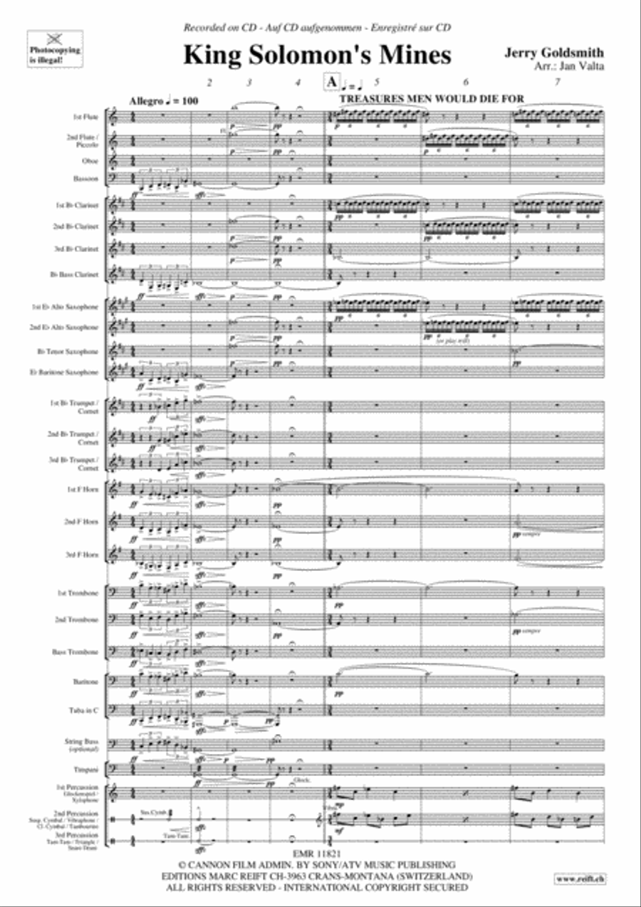 King Solomon's Mines Concert Band scores gallery preview page 4