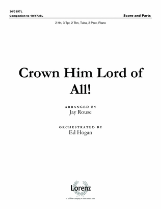 Book cover for Crown Him Lord of All! - Brass and Percussion Score and Parts
