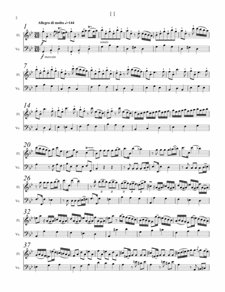 Quantz Sonata for flute & cello in G image number null