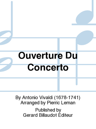 Book cover for Ouverture Du Concerto