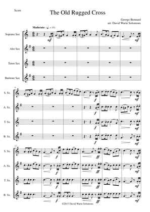 The Old Rugged Cross (original version) Saxophone Quartet