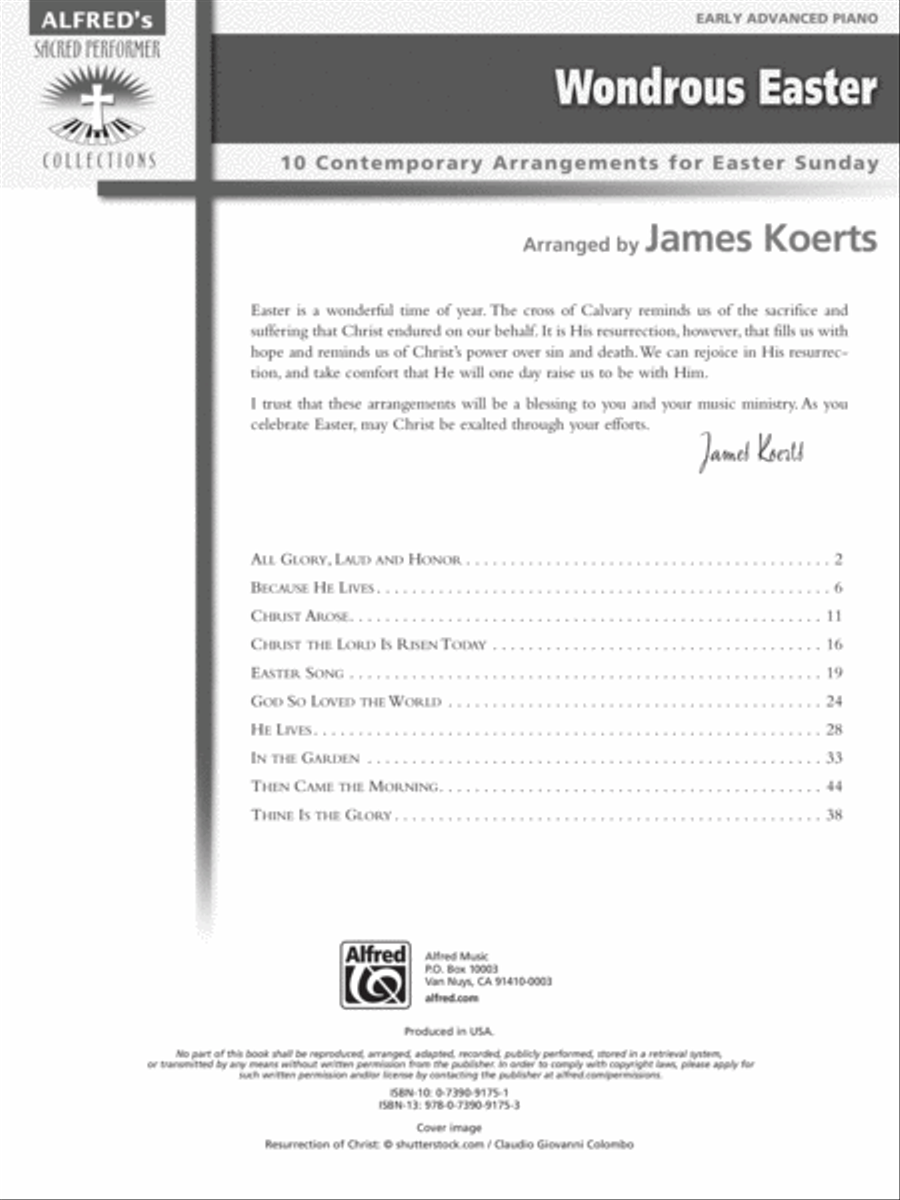 Wondrous Easter Piano Solo scores gallery preview page 2
