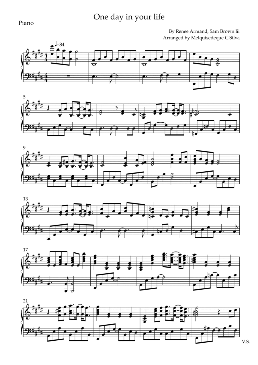 One Day In Your Life One Day In Your Life Piano Solo scores gallery preview page 1