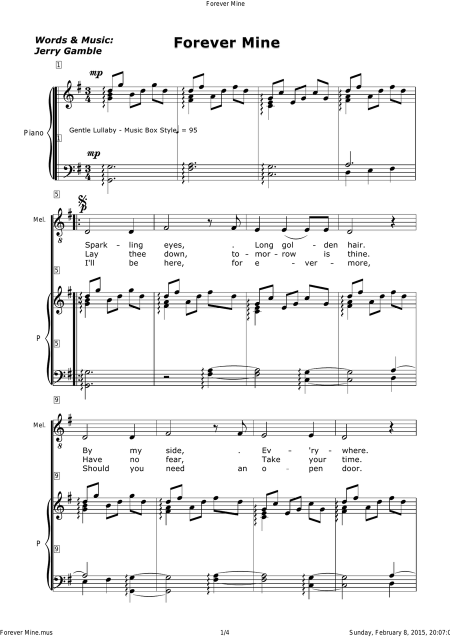Forever Mine Piano, Vocal scores gallery preview page 1