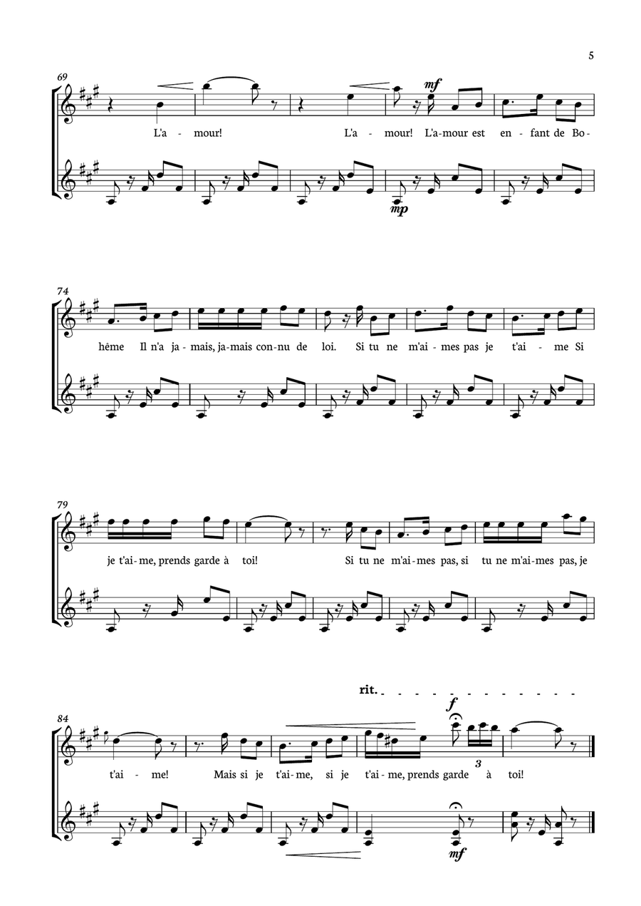 Habanera from Carmen for Guitar Duo. Acoustic Guitar scores gallery preview page 5