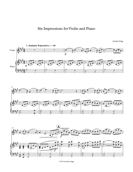 Six Impressions for Violin and Piano image number null