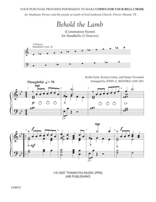 Book cover for Behold The Lamb (communion Hymn)