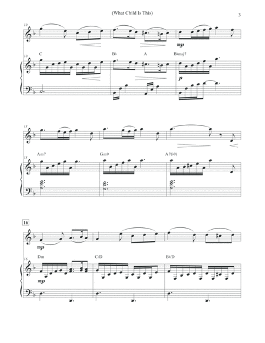 What Child Is This - Christmas Violin & Piano Violin Solo scores gallery preview page 3