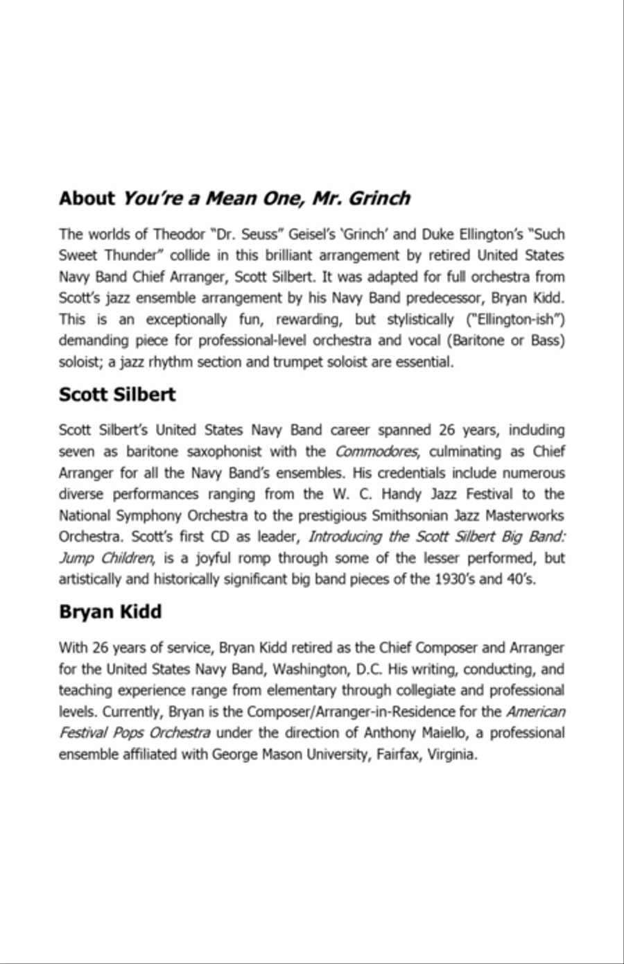 You're A Mean One, Mr. Grinch - Score Only Full Orchestra scores gallery preview page 2