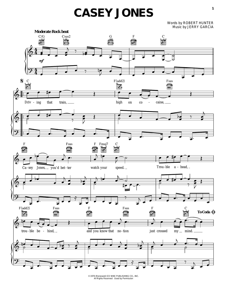 Casey Jones Acoustic Guitar scores gallery preview page 1