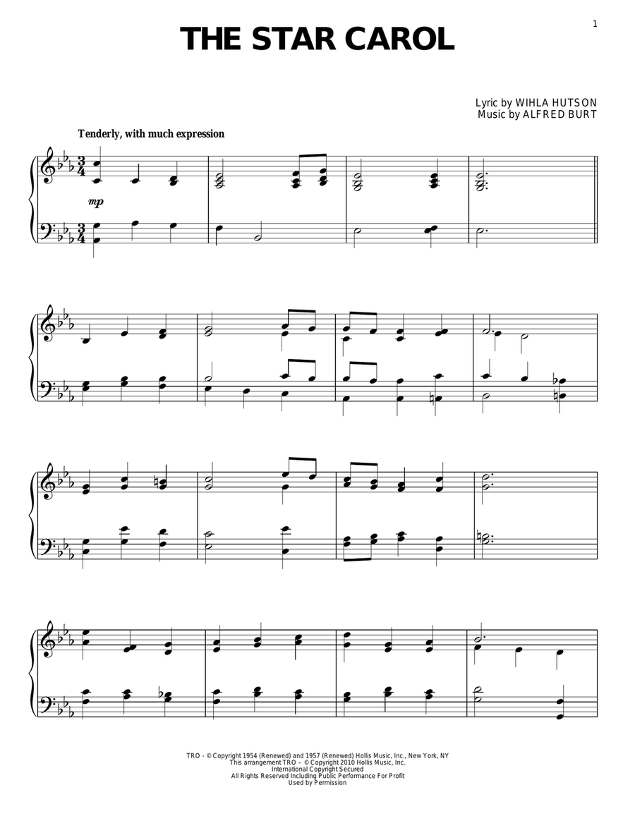 The Star Carol Piano Solo scores gallery preview page 1