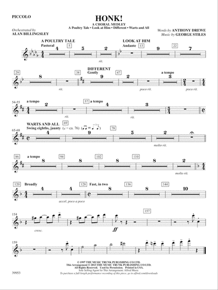 Honk!: Piccolo Honk!: Piccolo Part scores gallery preview page 1