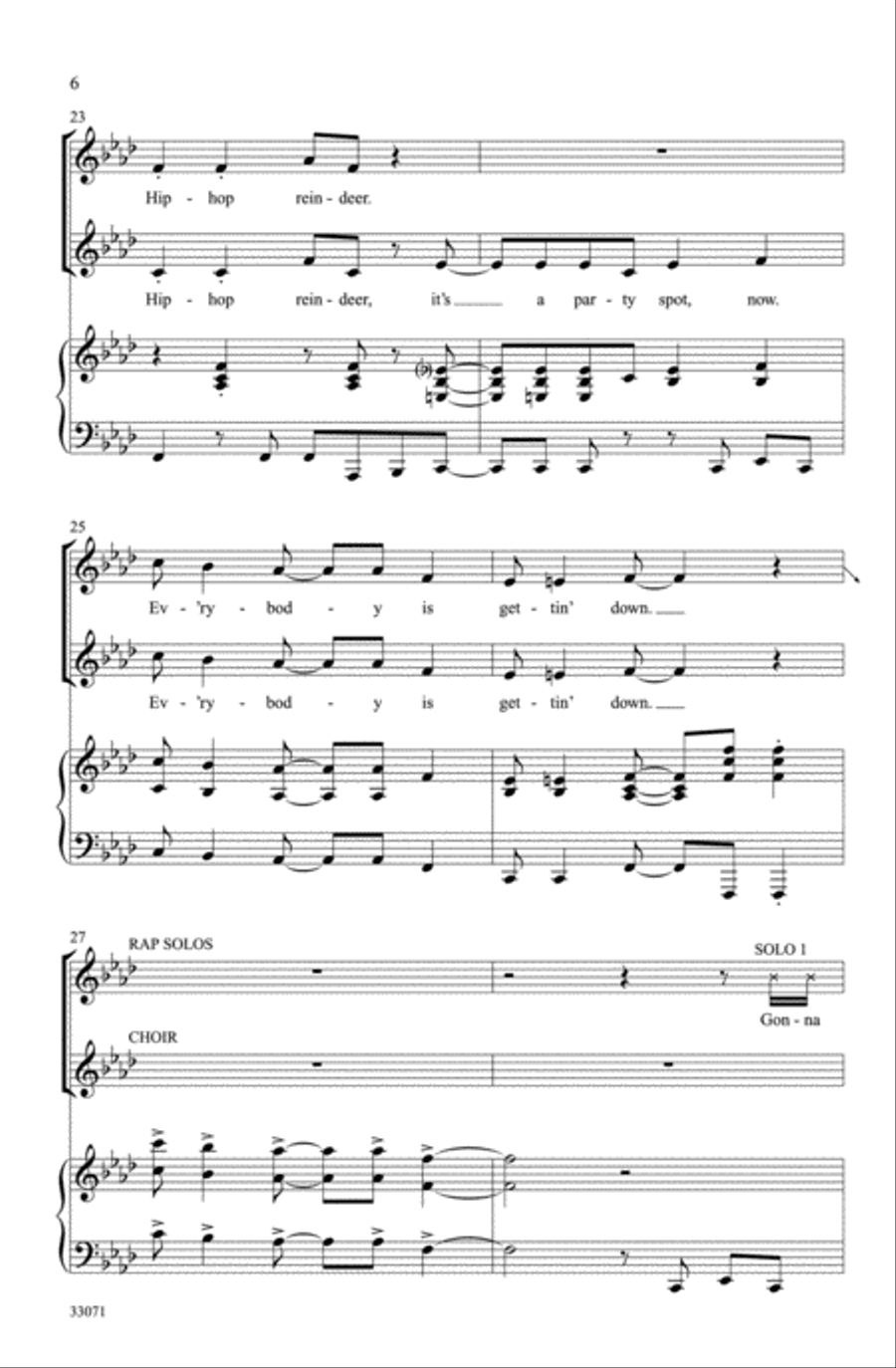 Hip-Hop Reindeer Choir scores gallery preview page 5
