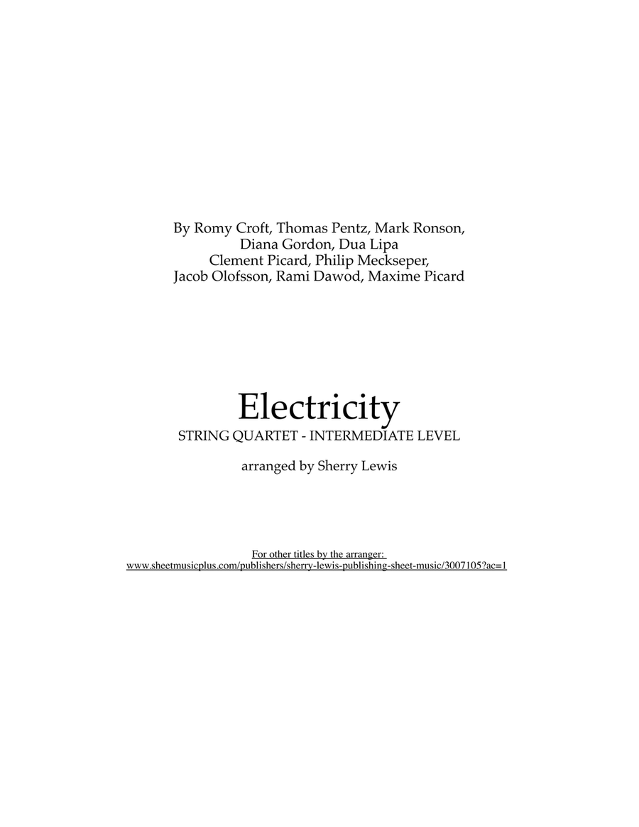 Electricity String Quartet scores gallery preview page 2