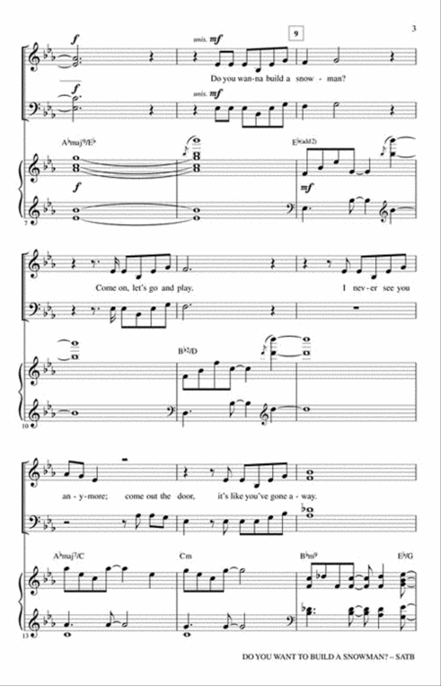 Do You Want to Build a Snowman? 4-Part scores gallery preview page 3