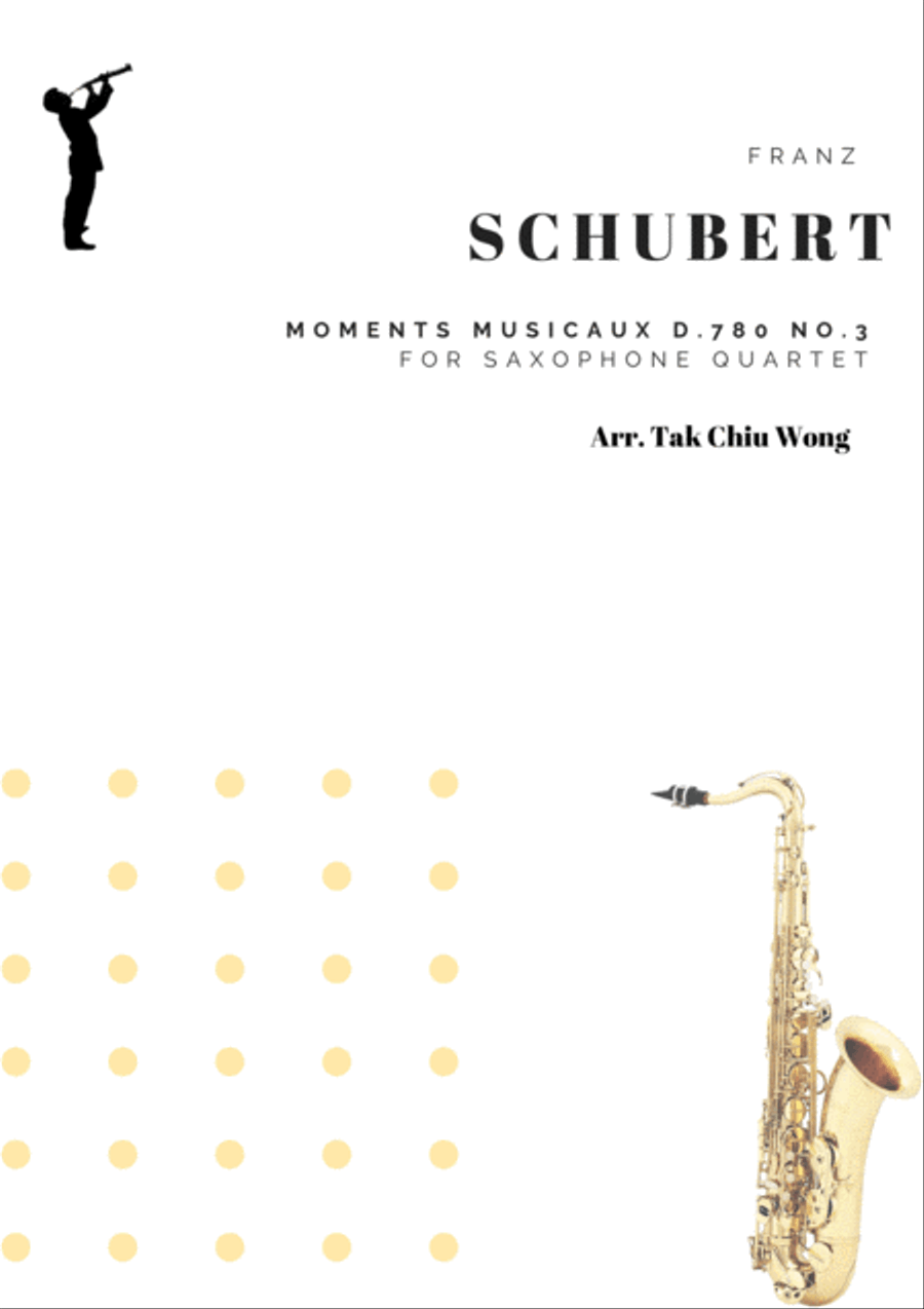 Moments Musicaux D.780 No.3 for Saxophone Quartet Saxophone Quartet scores gallery preview page 1