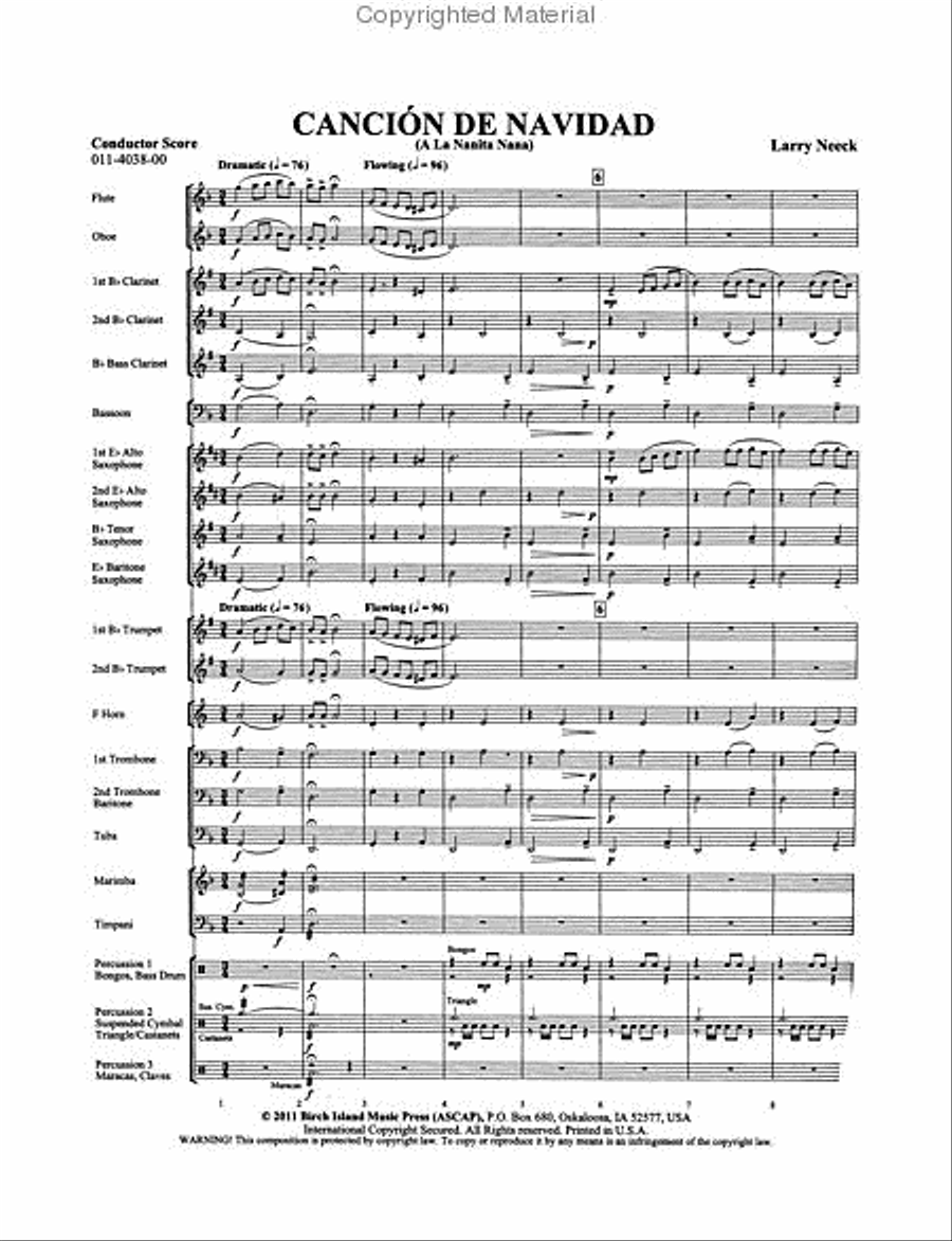 Canción de Navidad Concert Band scores gallery preview page 2