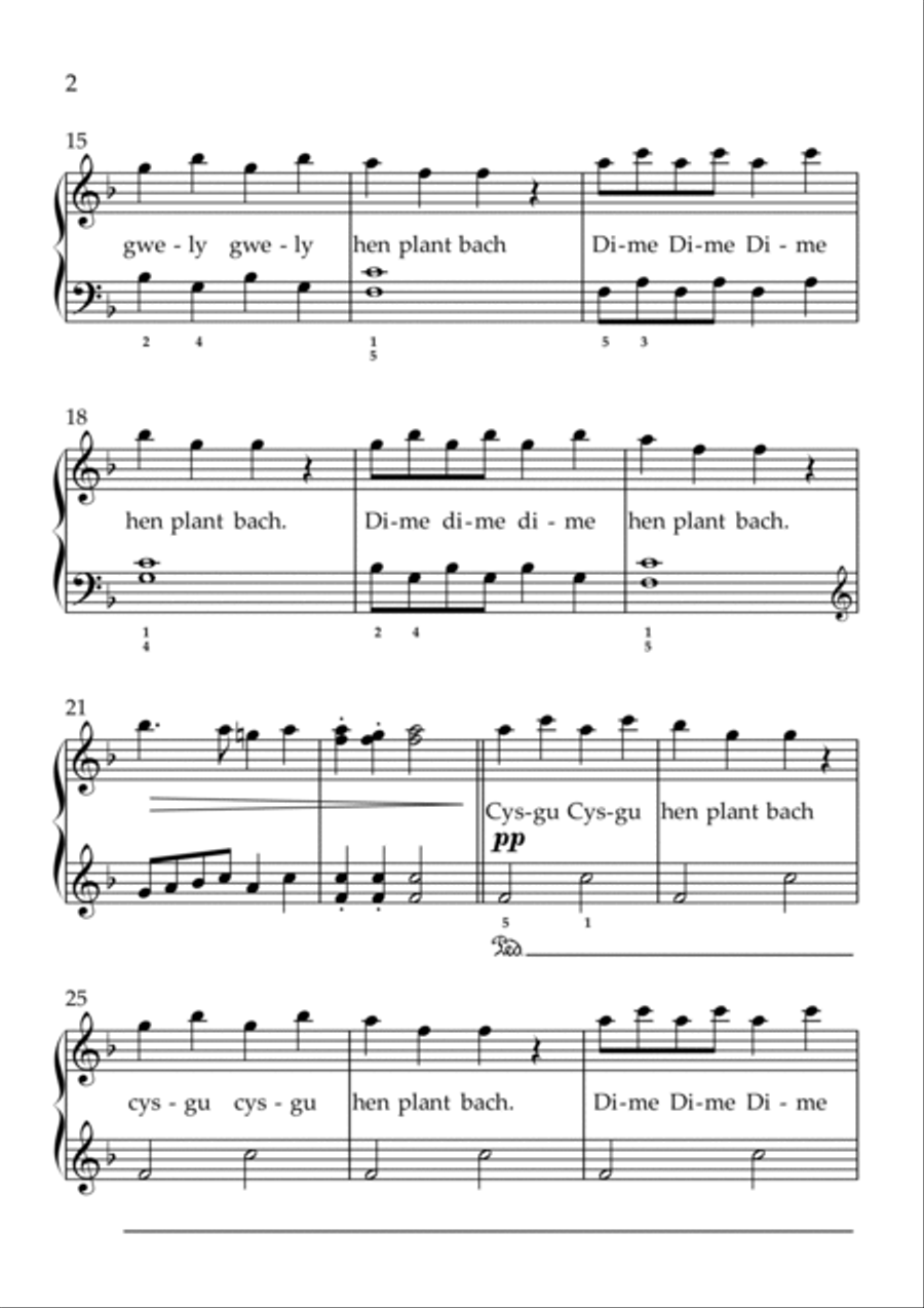 Heno Heno Pen Blant Bach Easy Piano scores gallery preview page 2