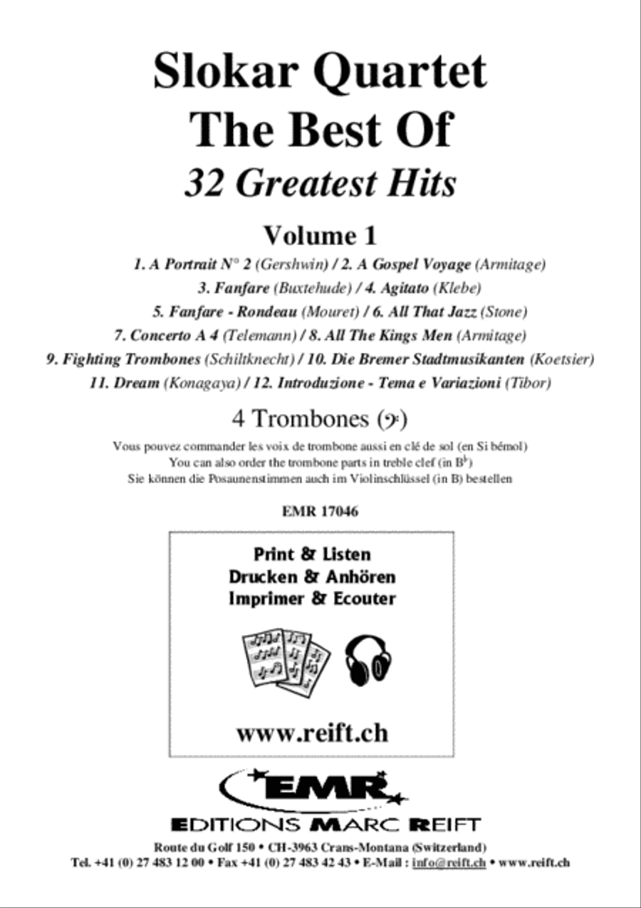 Slokar Quartet - The Best Of - 32 Greatest Hits Volume 1 Trombone Quartet scores gallery preview page 2