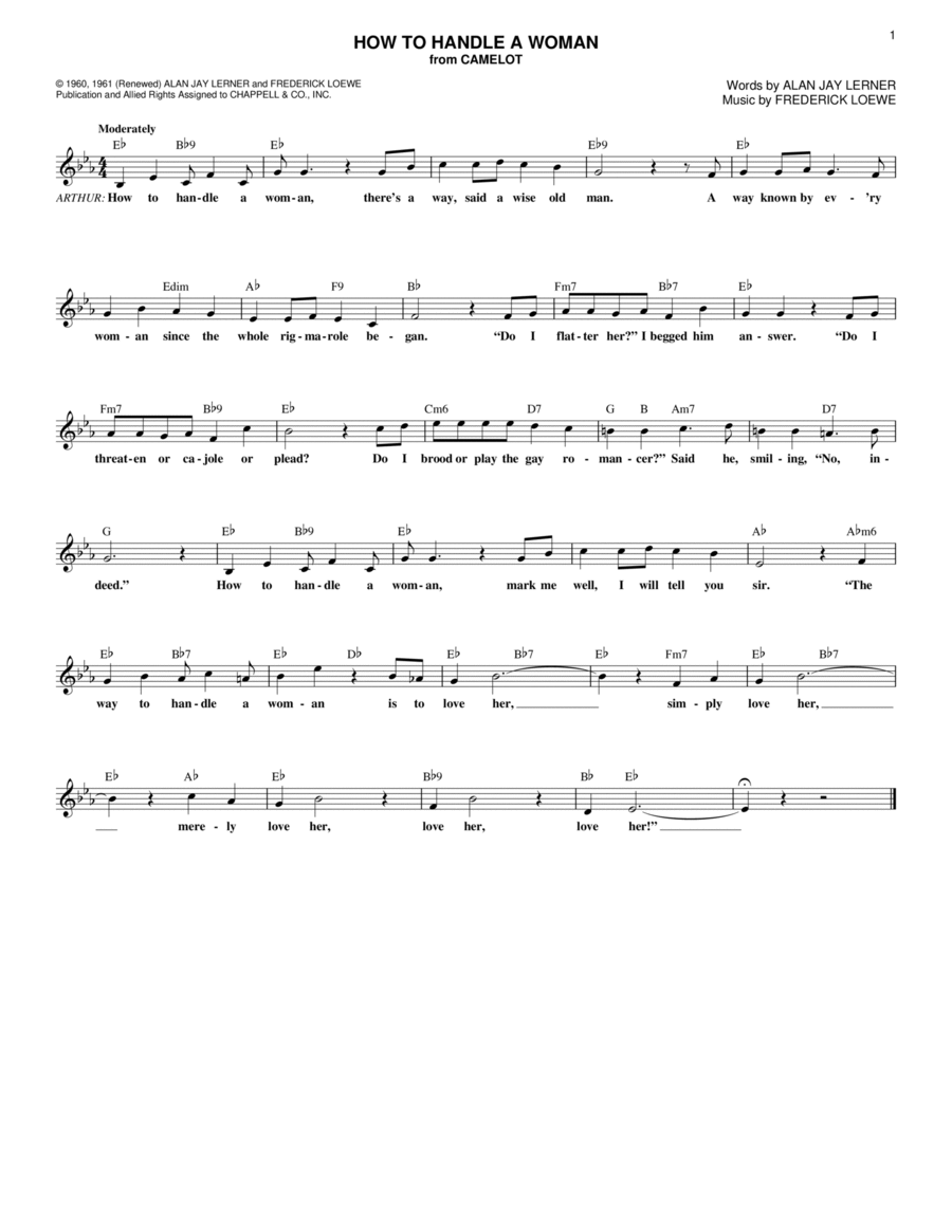 How To Handle A Woman Piano scores gallery preview page 1