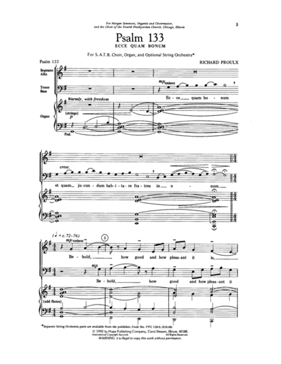Psalm 133 Psalm 133 Choir scores gallery preview page 3