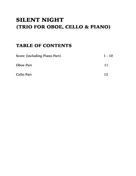 Silent Night (Trio for Oboe, Cello and Piano) image number null