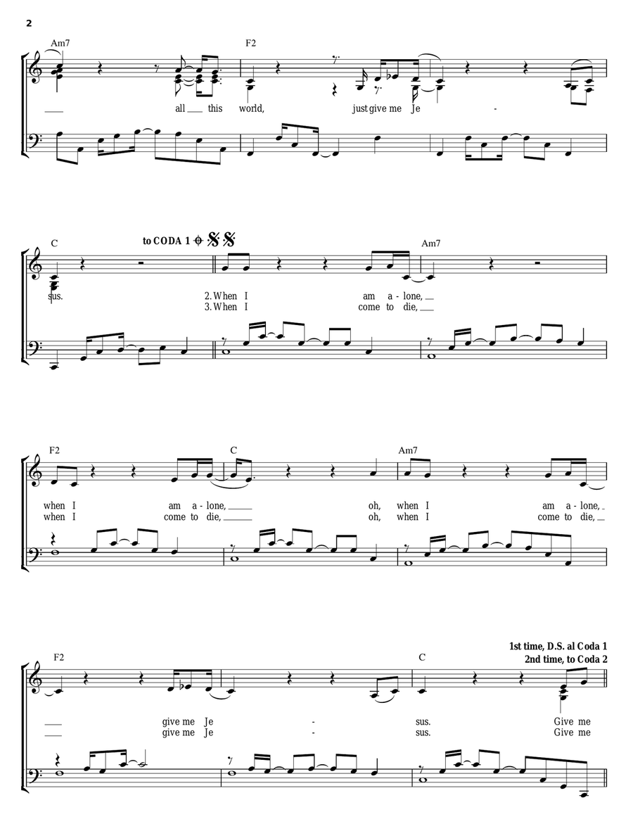 Give Me Jesus Give Me Jesus Piano, Vocal, Guitar scores gallery preview page 2