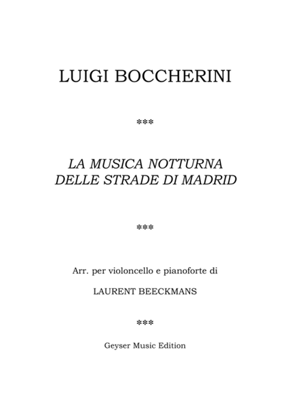 Boccherini - La Musica Notturna delle Strade di Madrid - cello and piano