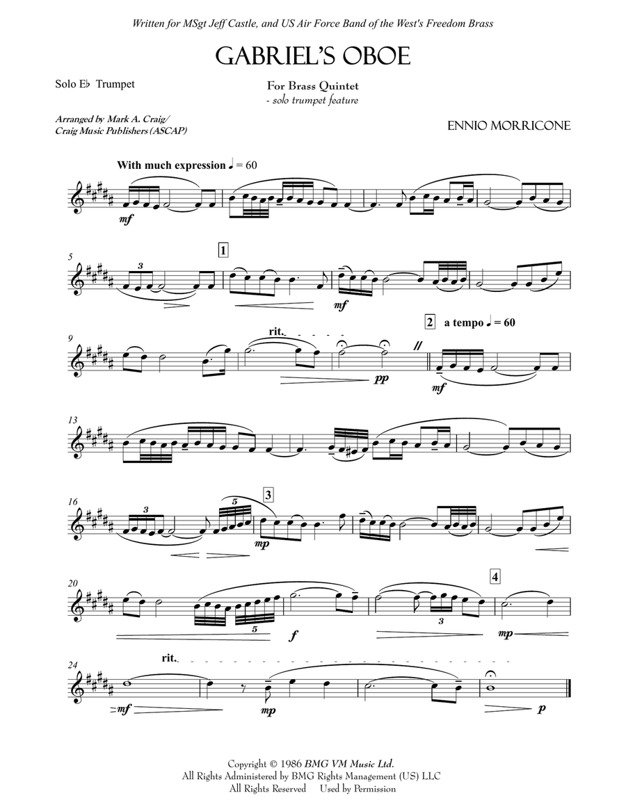 Gabriel's Oboe Brass Quintet scores gallery preview page 4