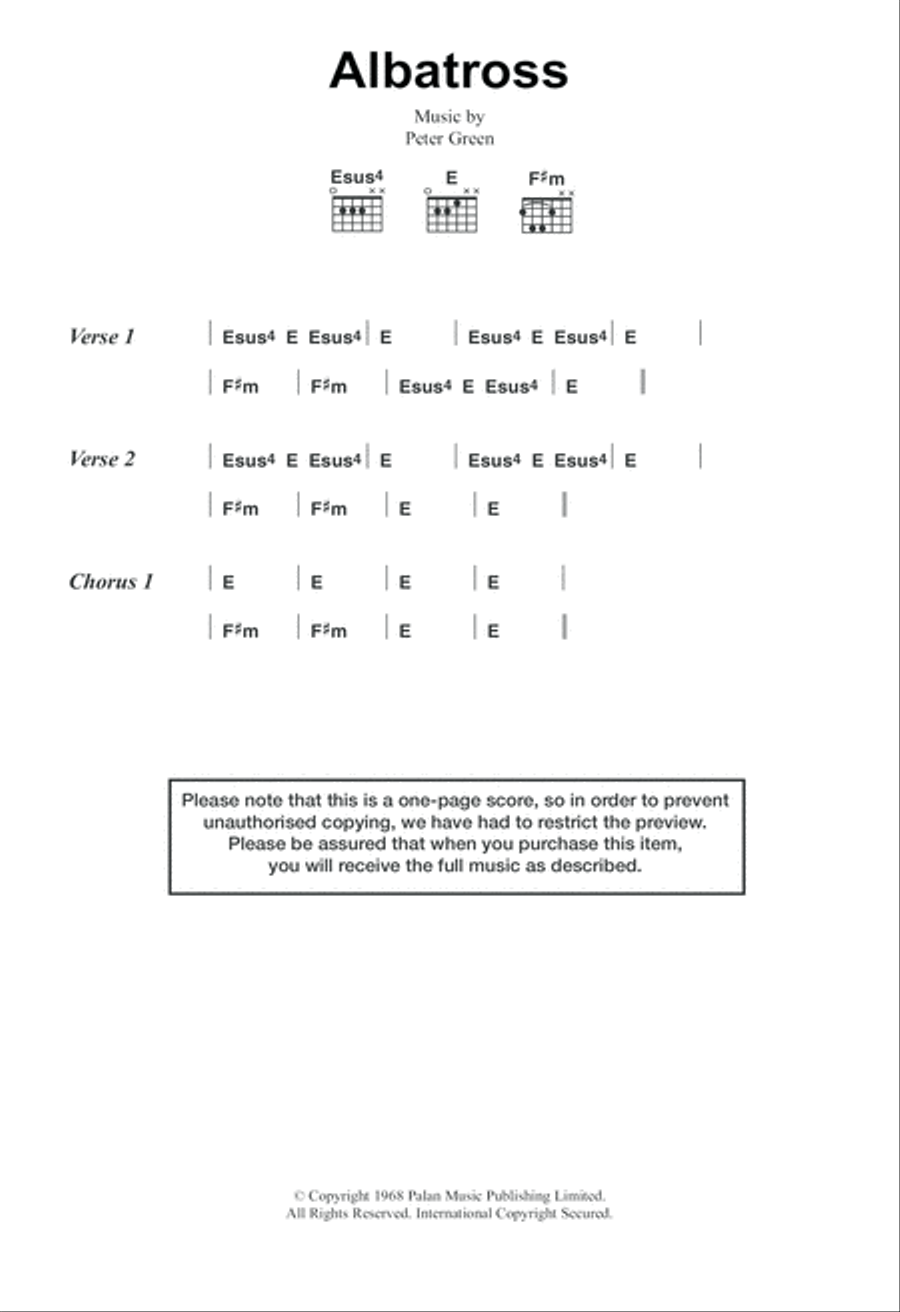 Albatross Albatross Guitar scores gallery preview page 1