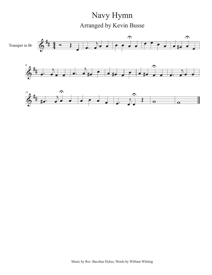 Navy Hymn - Trumpet Trumpet Solo scores gallery preview page 1