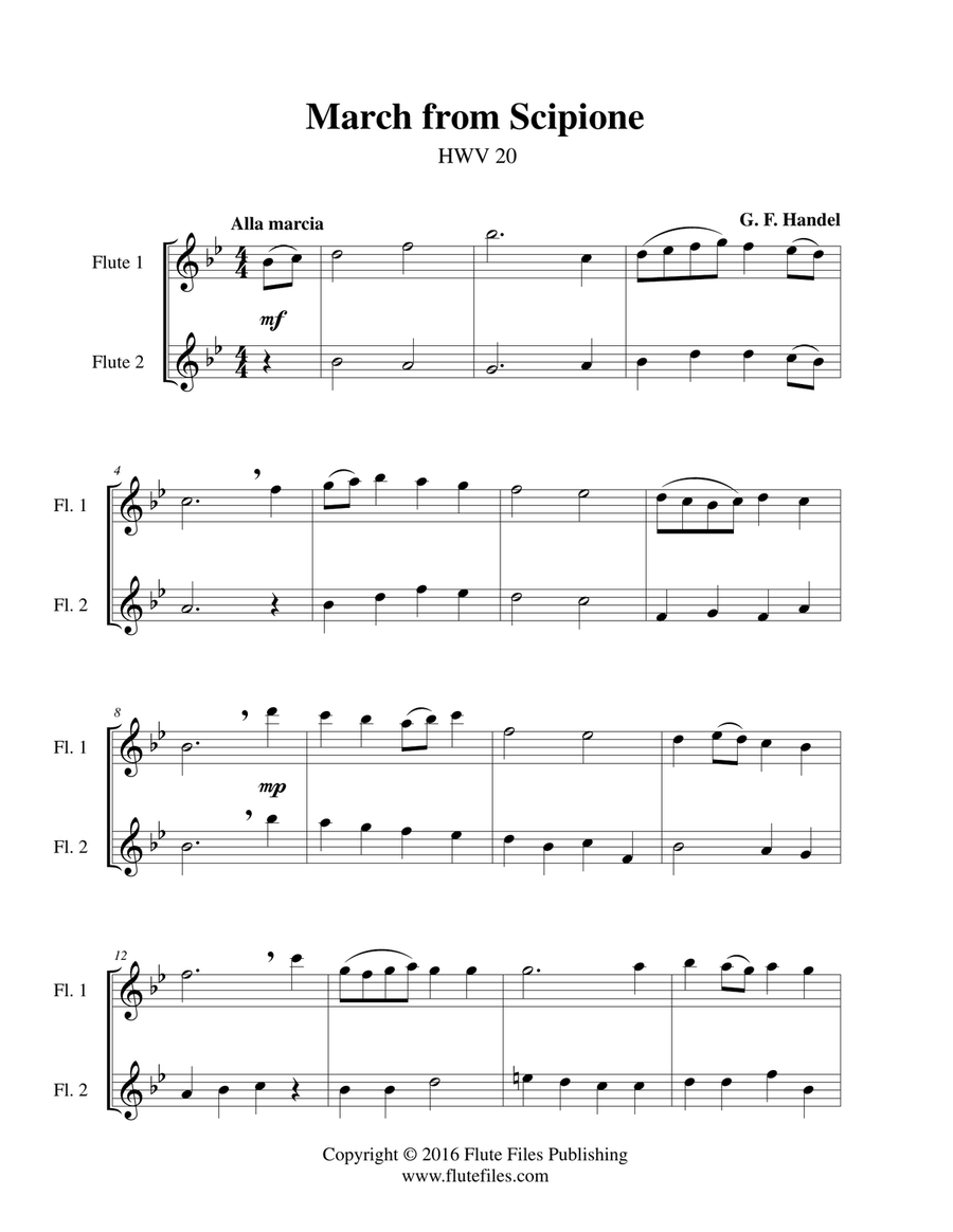 March from Scipione - Flute Duet Flute Duet scores gallery preview page 3