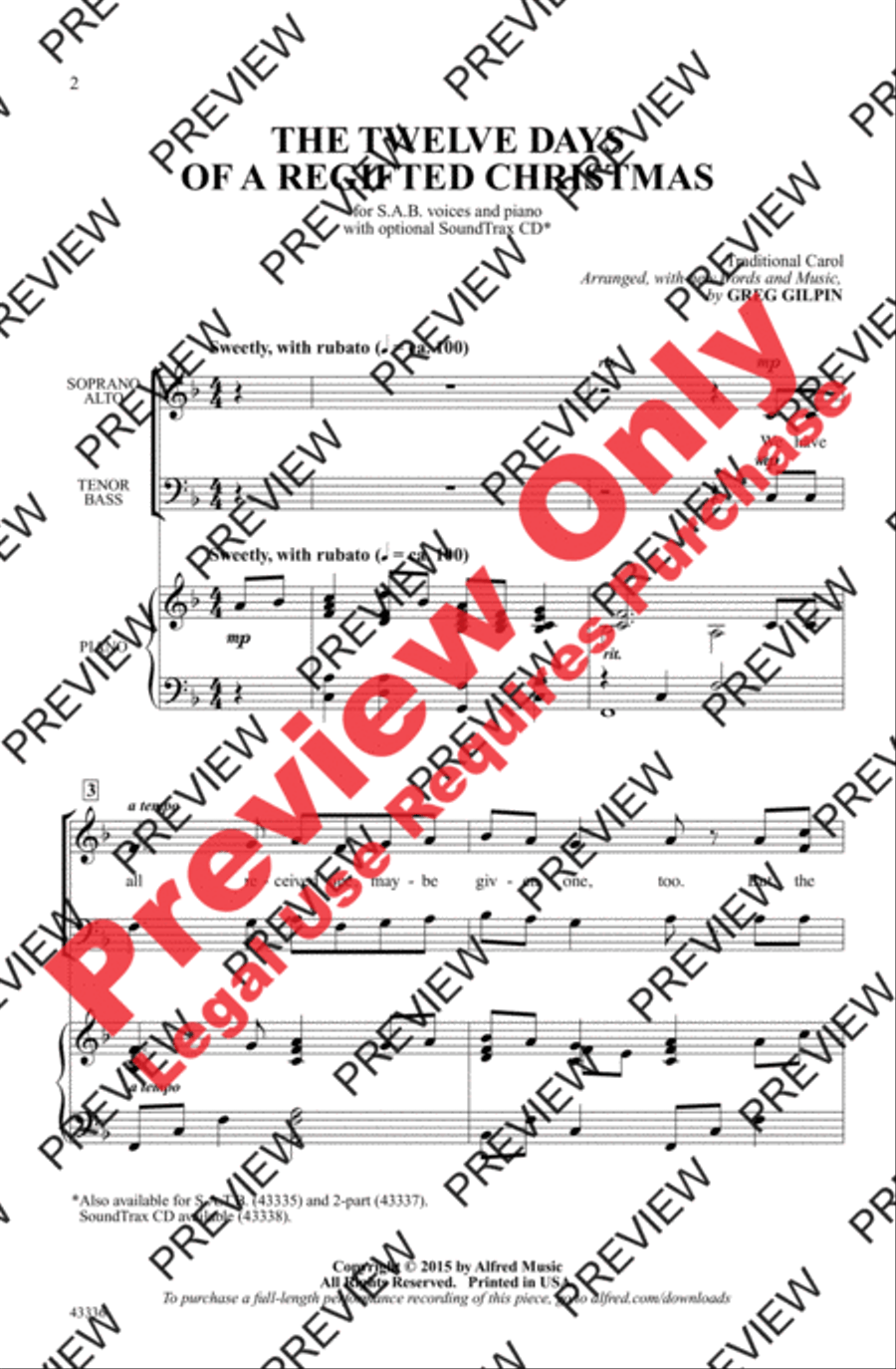 The Twelve Days of a Regifted Christmas 3-Part scores gallery preview page 2