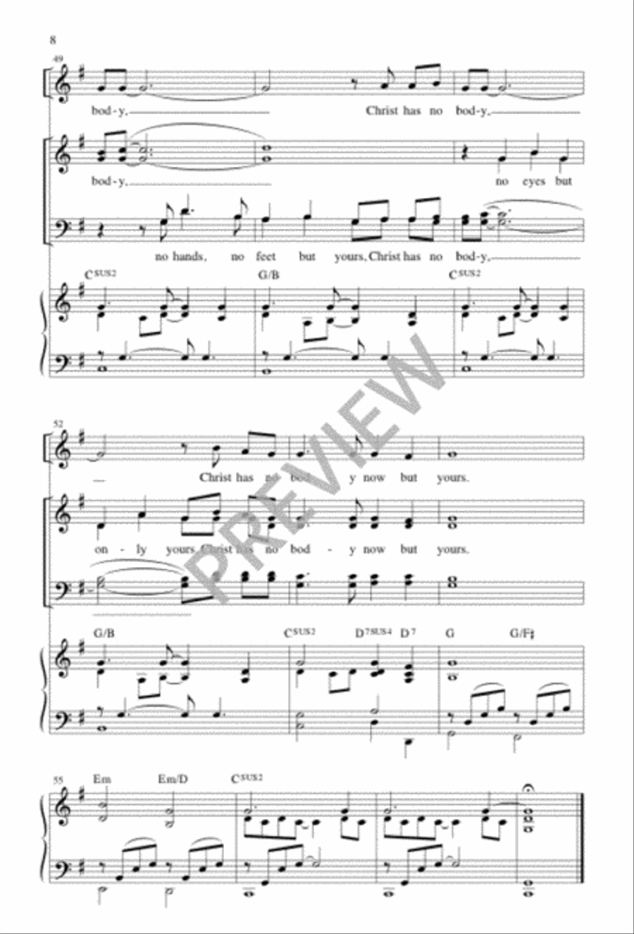 Christ Has No Body Now but Yours 4-Part scores gallery preview page 8