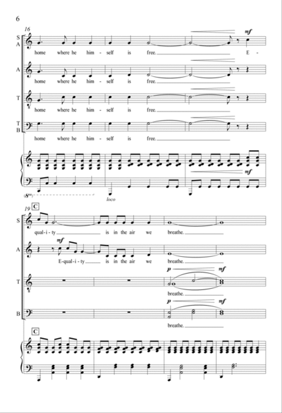 Equality Is in the Air We Breathe 4-Part scores gallery preview page 5