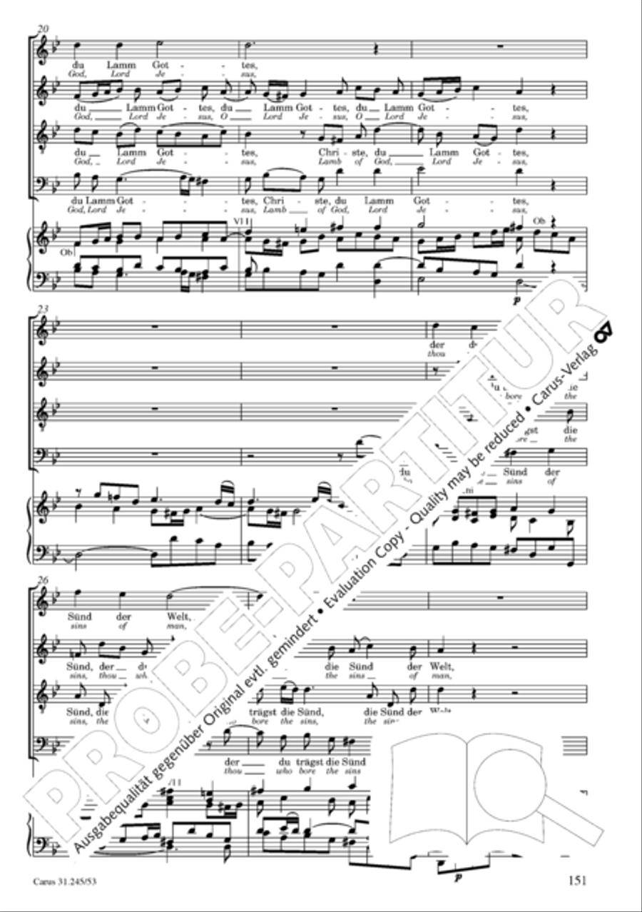 St. John Passion (Johannes-Passion) 4-Part scores gallery preview page 152