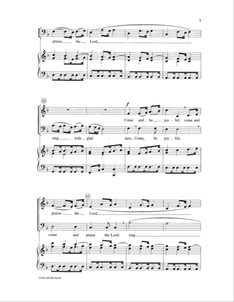Come and Be Joyful 2-Part scores gallery preview page 5