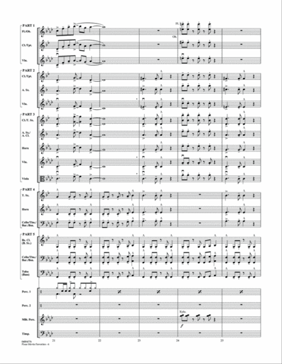 Pixar Movie Favorites - Conductor Score (Full Score) Concert Band scores gallery preview page 6