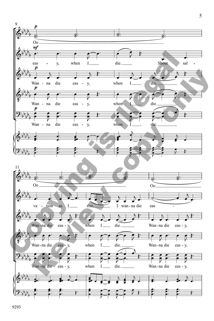 Wanna Die Easy, When I Die Divisi scores gallery preview page 4